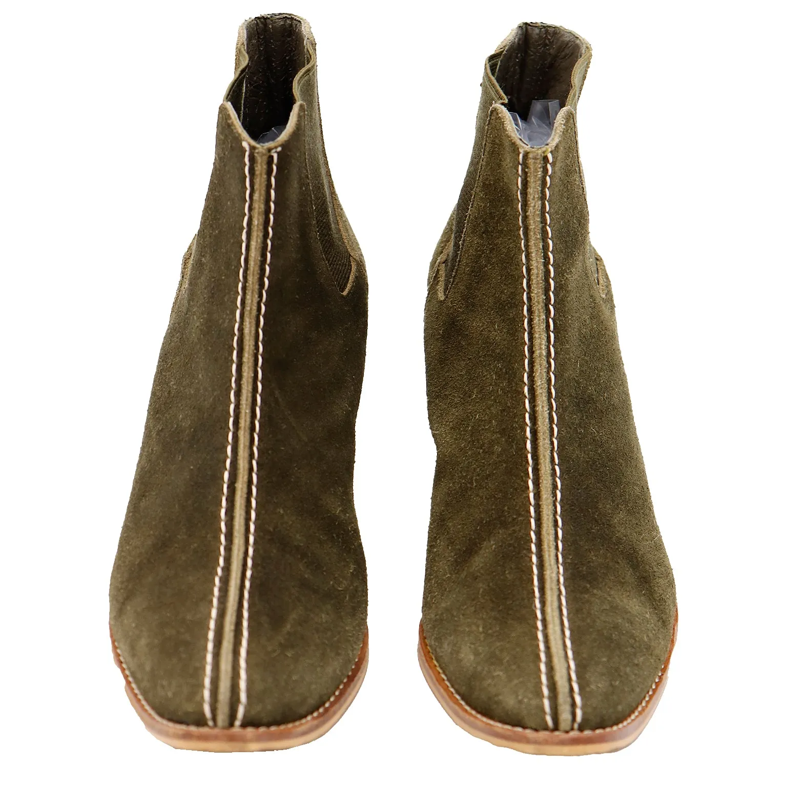 1990s Issey Miyake Plantation Vintage Green Suede Low Boots