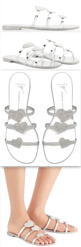 'Anya love' Sandals, Silver