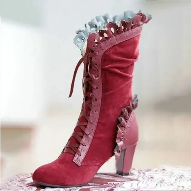 Casual Suede Cowboy Ankle Boots with Heel for Women | Perfect for Casual Days