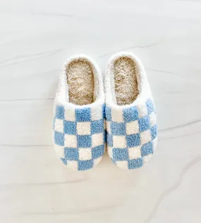 Checkered Slippers | Blue