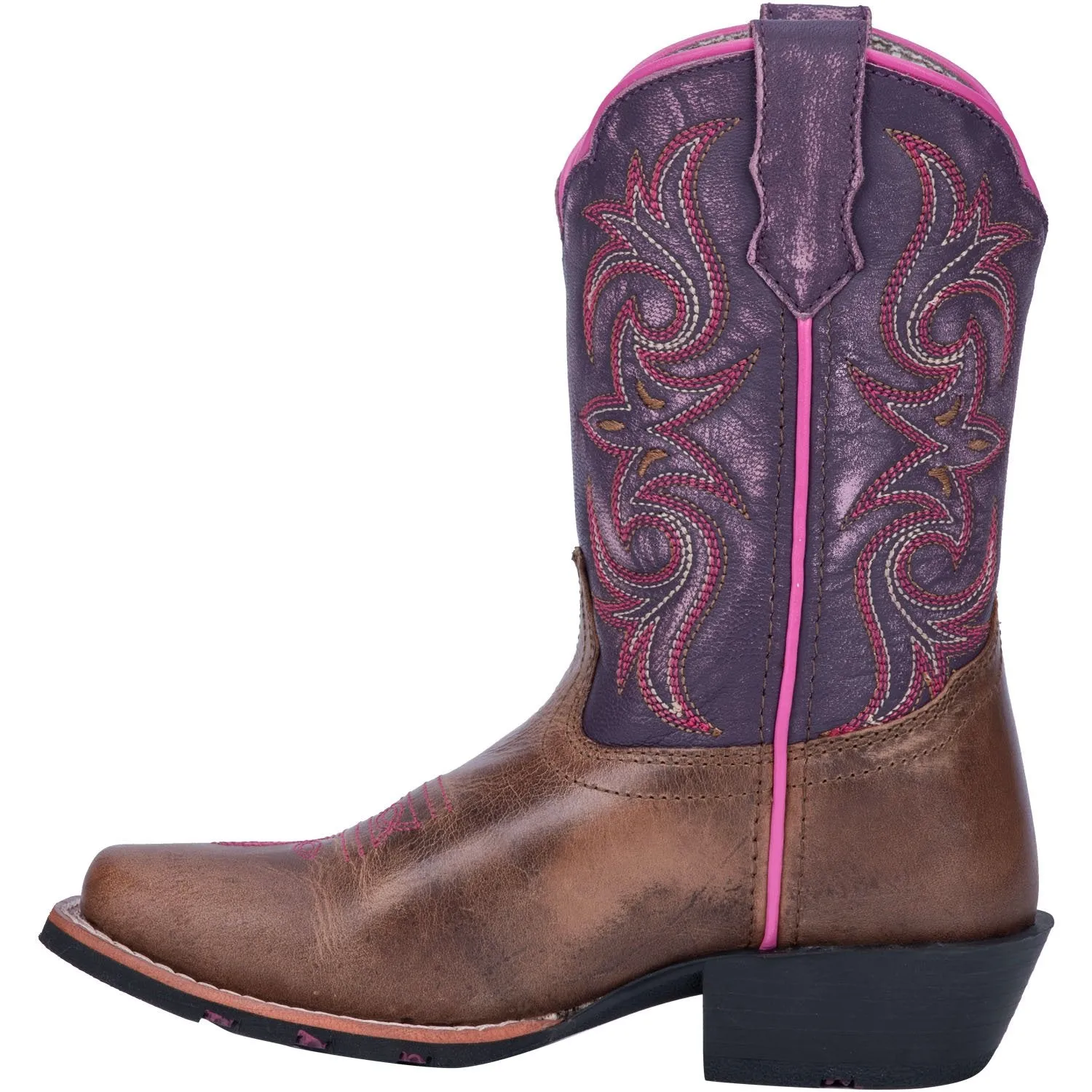 Children's Dan Post Brown/Purple Sanded Boot