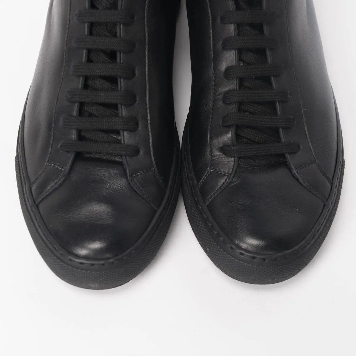 Common Projects Black Leather Achilles Mid Sneakers 36