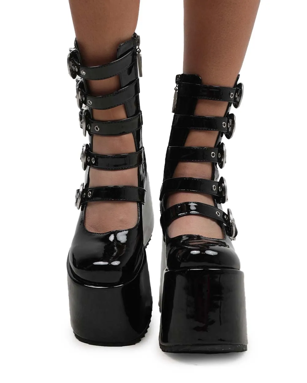 Dark Side Buckle Platform Boots