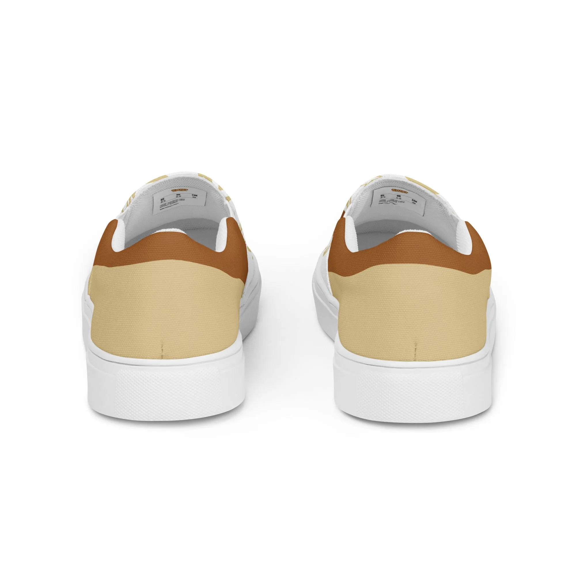 Gold  leaf on white Men’s slip-on canvas shoes