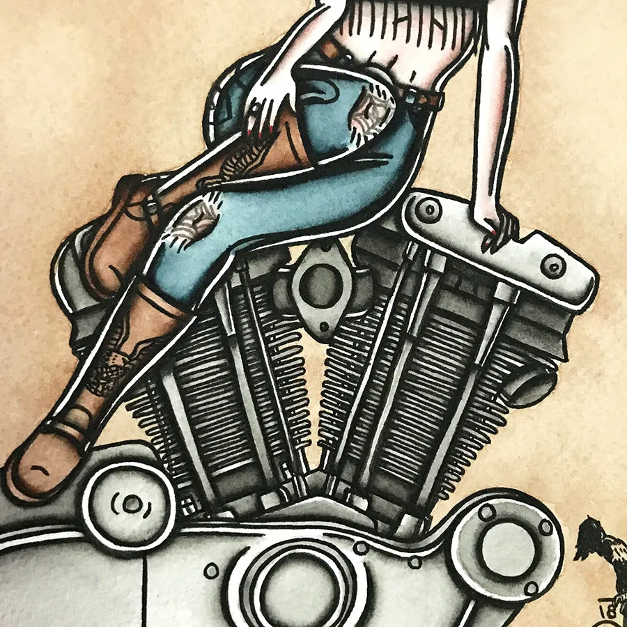 Ironhead Engine Pinup Print