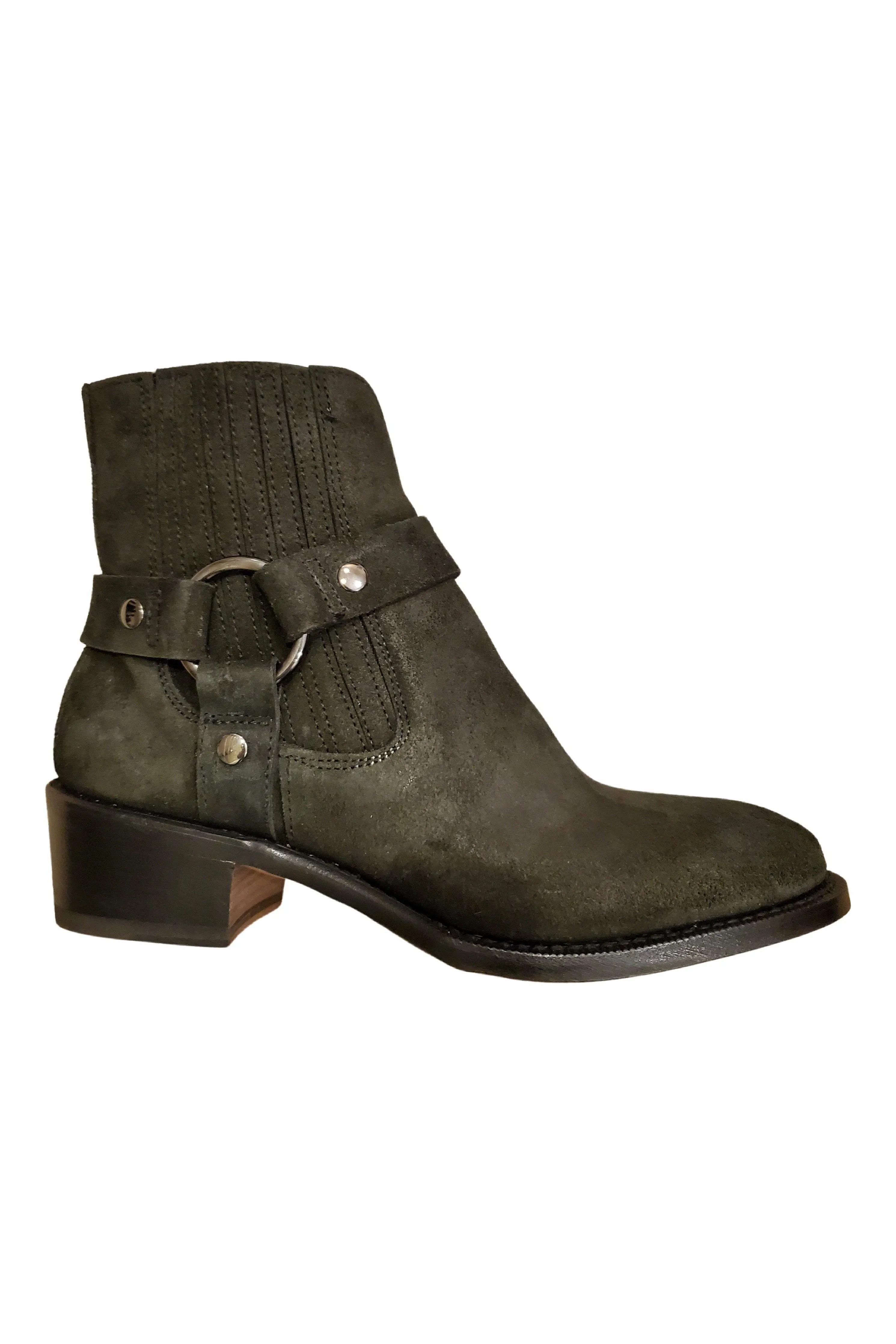 Jo Ghost JD Suede Harness Western Ankle Boots | Nero | Clearance Final Sale