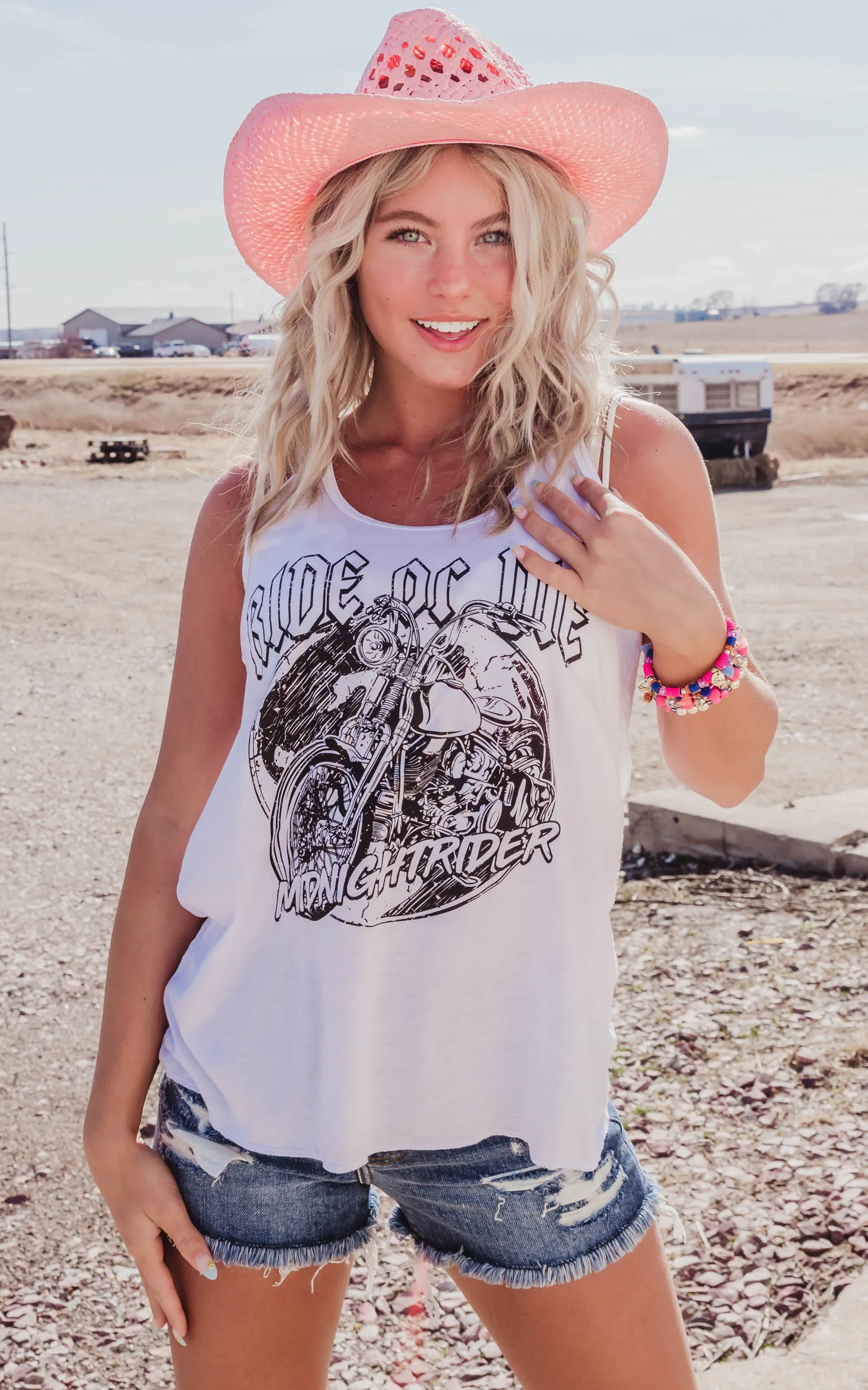 Midnight Rider Racerback Tank Top - Ride or Die**