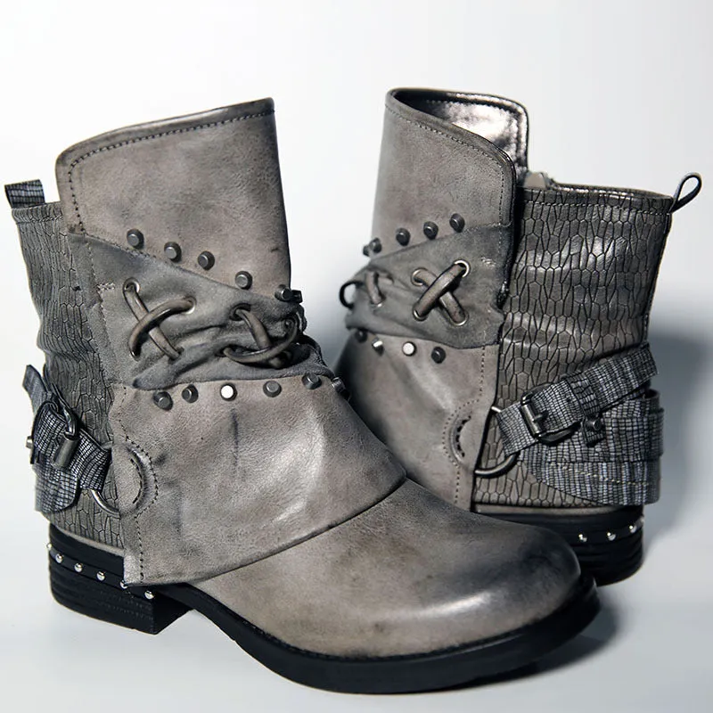 Rivet Boots Vintage Old Casual Woman Boots